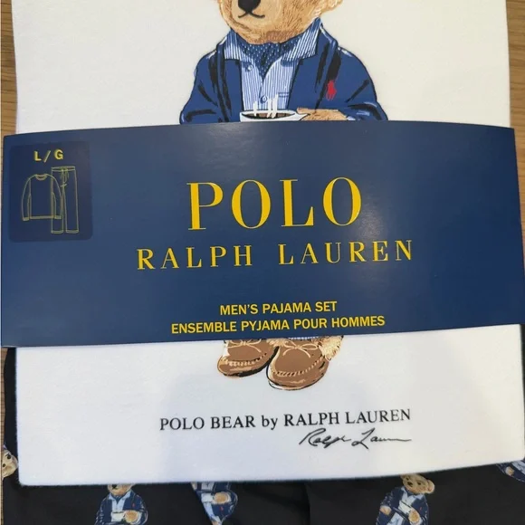 Polo Ralph Lauren Black Pajama Set with Bear Design - Picture 8 of 8